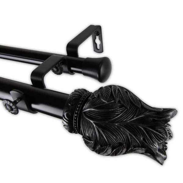 Rod Desyne Verda Double Curtain Rod, Black