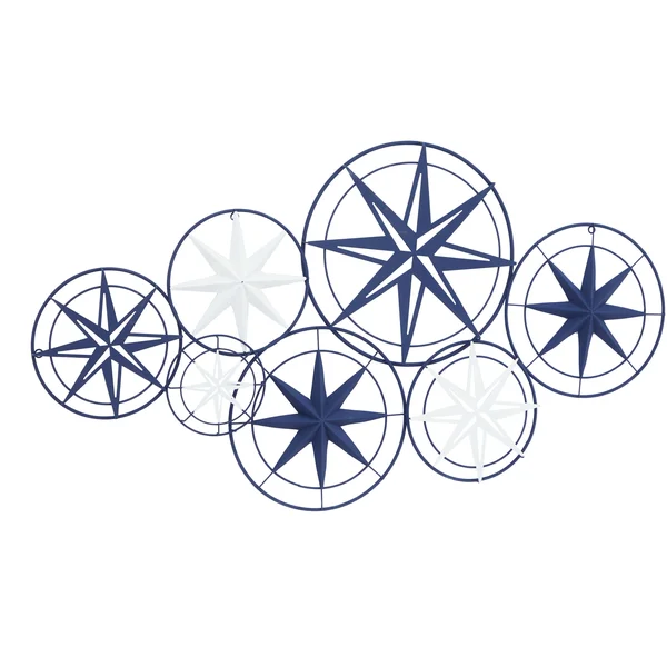 Blue Iron Contemporary Wall Decor - 48 x 1 x 26