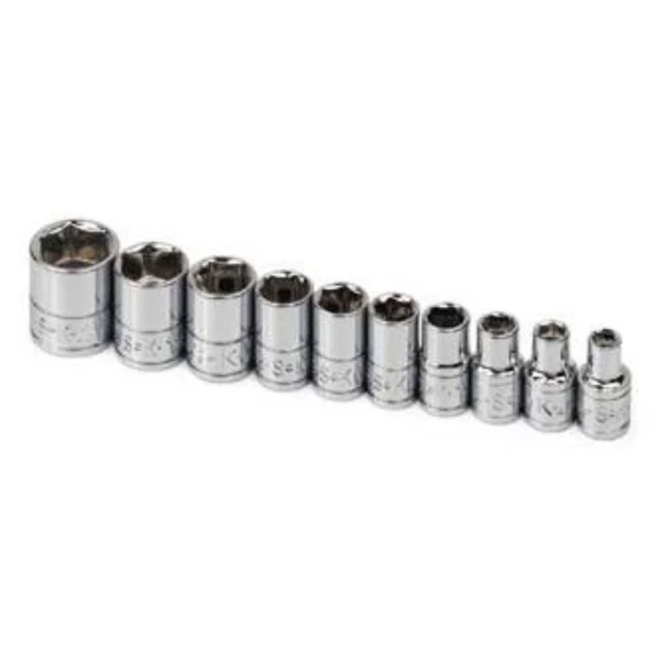 SK Hand Tool 4910 - 10 Piece 1/4x22 Drive 6 Point SAE Socket Set