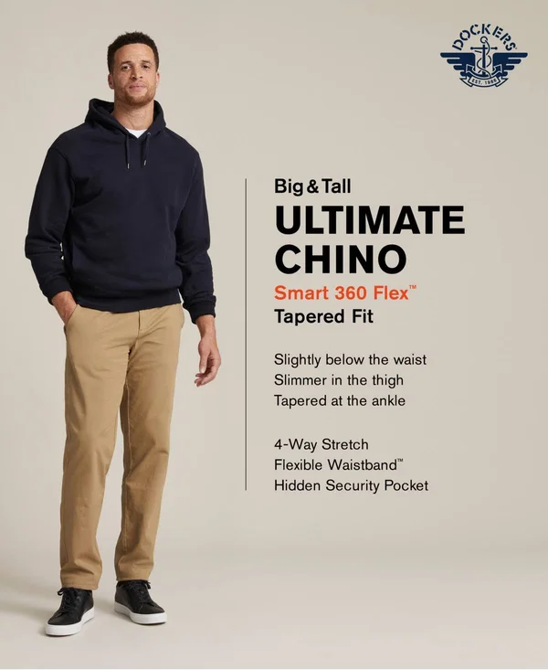 Dockers Men's Straight Fit Ultimate Chino with Smart 360 Flex (Regular and Big & Tall)