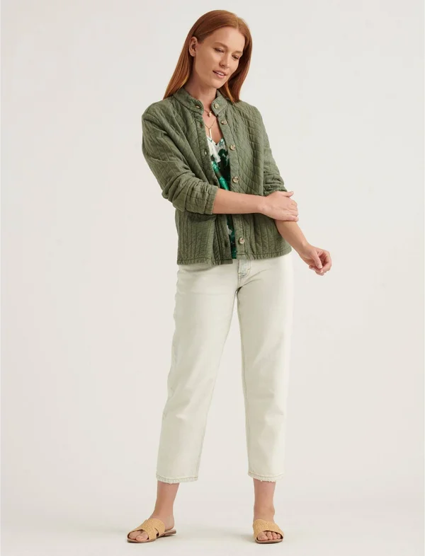 Lucky Brand Quilted Button-Front Jacket - Duffle Bag