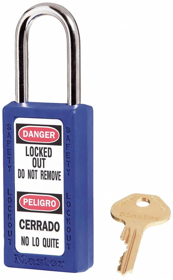 Master Lock 411KAS6BLU Lockout Padlock, ka, blue, 3x22h, pk6