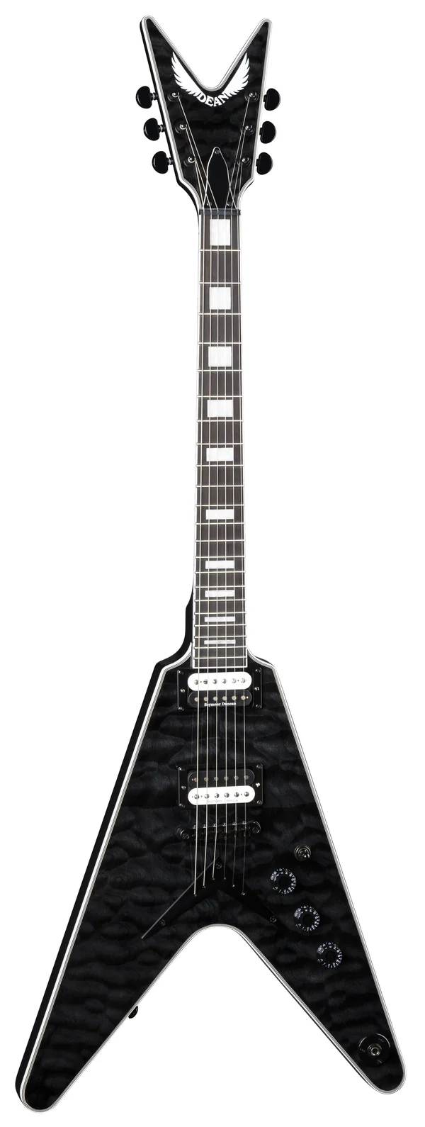 Dean V Select Quilt Top Electric Guitar Trans Black