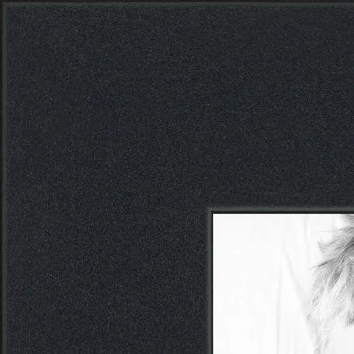 Collage Picture Frame - Satin Black Frame with 6 openings for 5x7 Photos with Dutch Blue Mat. D3926FE2041, ArtToFrames