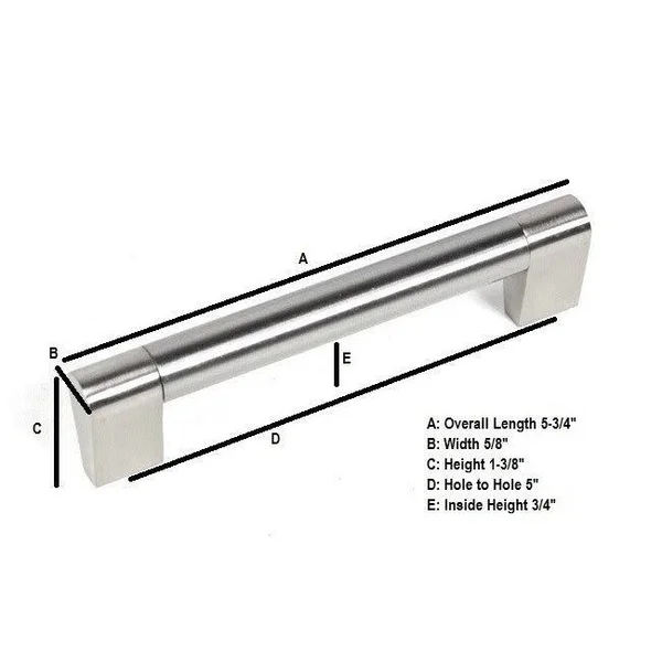 5-3/4 Sub Zero Stainless Steel Cabinet Handle Contemporary 5.75-Inch Sub Zero Stainless Steel Cabinet Bar Pull Handles (Case of