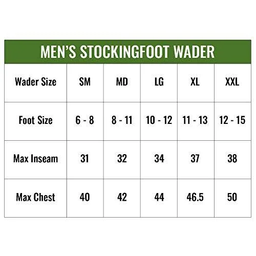 Frogg Toggs Amphib Neoprene Stockingfoot Chest Wader - Size XL, Green