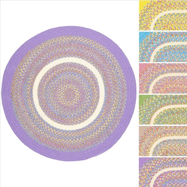 Rhody Rug Kid's Place Indoor/Outdoor Braided Rug - Pink 6& Round