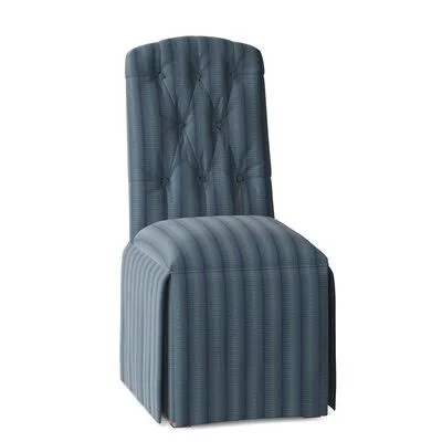 Tufted Upholstered Parsons Chair Red Barrel Studio Body Fabric: Skylar Antique Blue