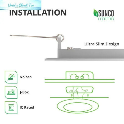 Sunco Lighting 6 Pack 4 inch Slim LED Downlight with Junction Box - 10W\x3d60W, 650