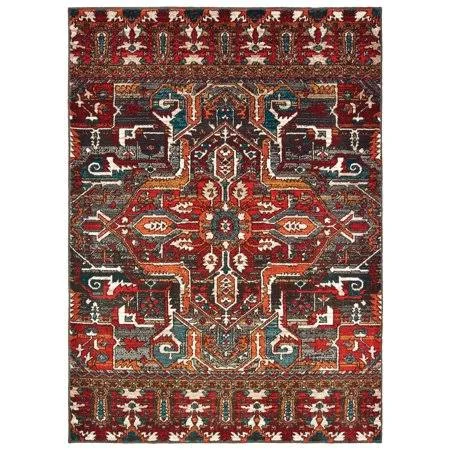 Eloisa Southwestern Red/Orange Area Rug Solo Rugs Rectangle 4& x 6&
