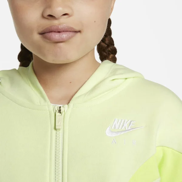 Nike Big Girls& Air Full-Zip Hoodie, Yellow, Size: Large