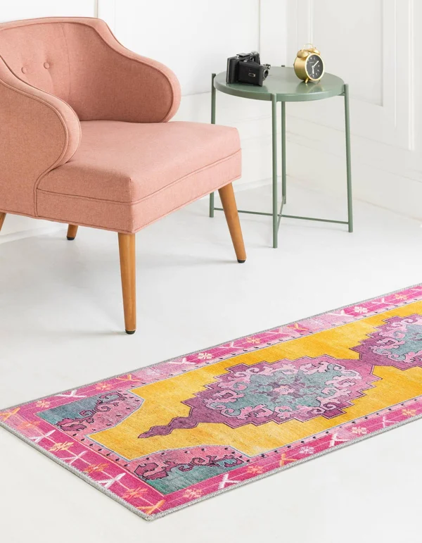 Timeless 8 ft Runner Yellow Area Rug