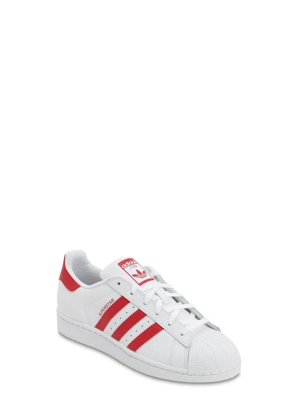 Adidas Originals White & Red Superstar Trainers