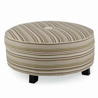 Pendelton 28x22 Tufted Round Ottoman CR Laine Norwood Slate/Sable 14x22H x 28x22W x 28x22D