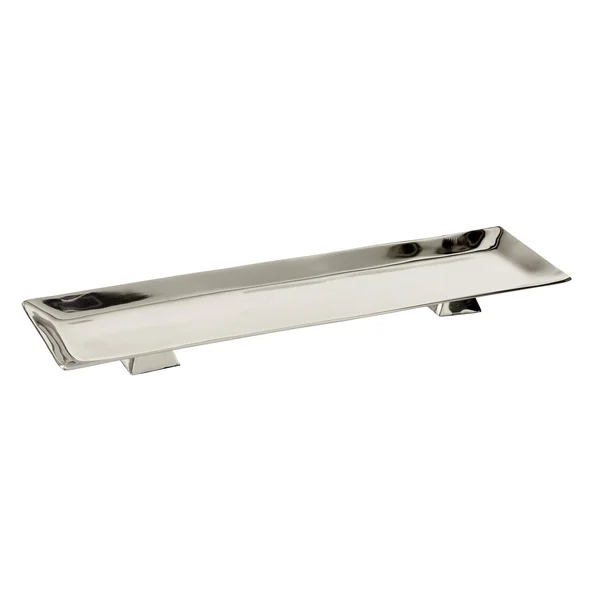 Silver Orchid Olivia Silver Aluminum Rectangular Angular Long Tray, 24 inches x 6 inches x 3 inches