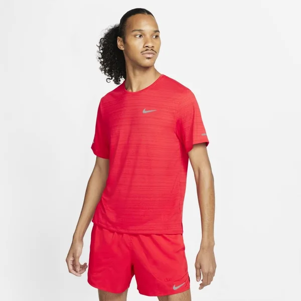 Nike Dri-Fit Miler Men's Running Top in Red - Size: 3XL, CU5992-657