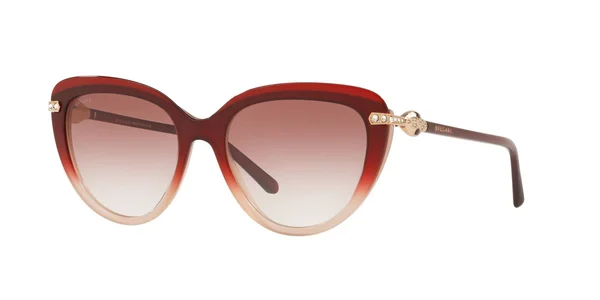 Bvlgari BV8211B Cat Eye Sunglasses, 55-18-140, 54628D-RED Gradient Beige