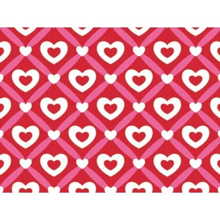 NAS Pack of 1, Heart Lattice 24x22 x 100& Gift Wrap Roll for Holiday, Party, Kids& Birthday, Wedding & Special Occasion Pack
