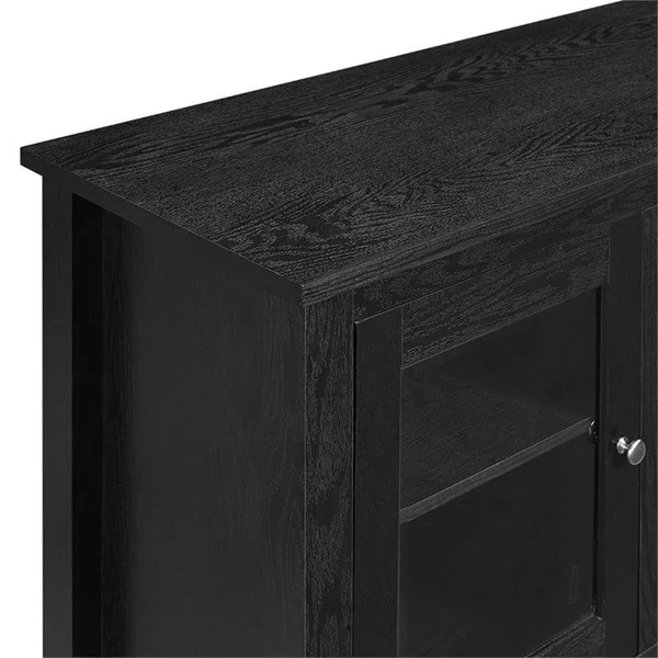 Pemberly Row 58x22 Wood Fireplace TV Stand in Black