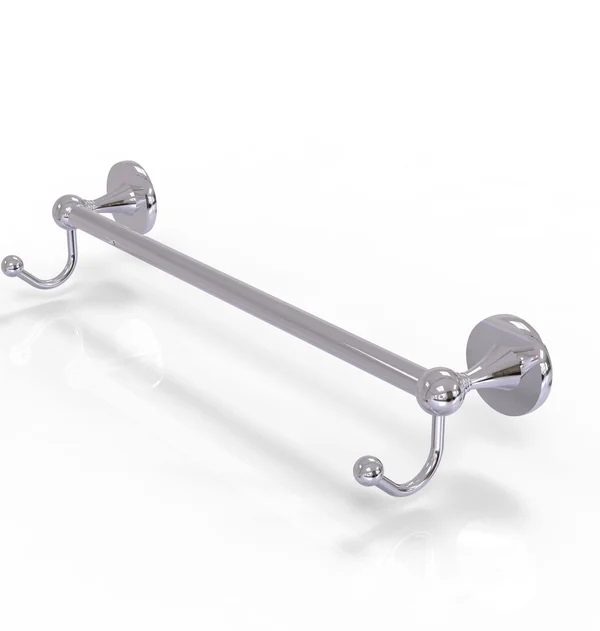 Allied Brass Shadwell Collection 24-Inch Solid Brass Towel Bar With Integrated Hooks, Clear