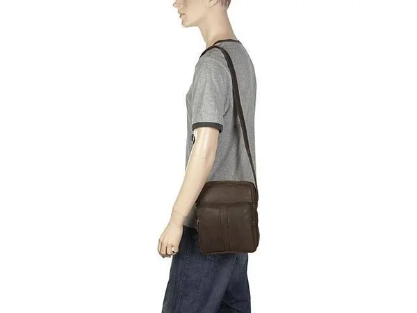 LeDonne Leather Distressed Leather Men's Day Bag Chocolate