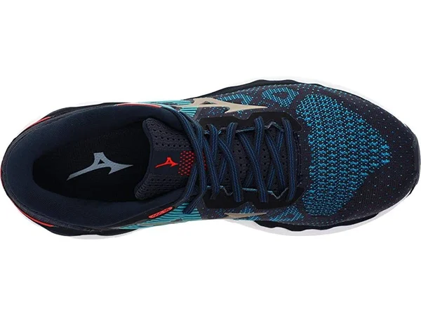 Mizuno Men's Wave Horizon 5 India Ink-Platinum Gold - 15