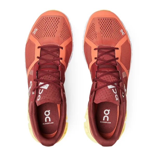 on Cloudflow Running Shoe - Men's Rust/Limelight - 11.5