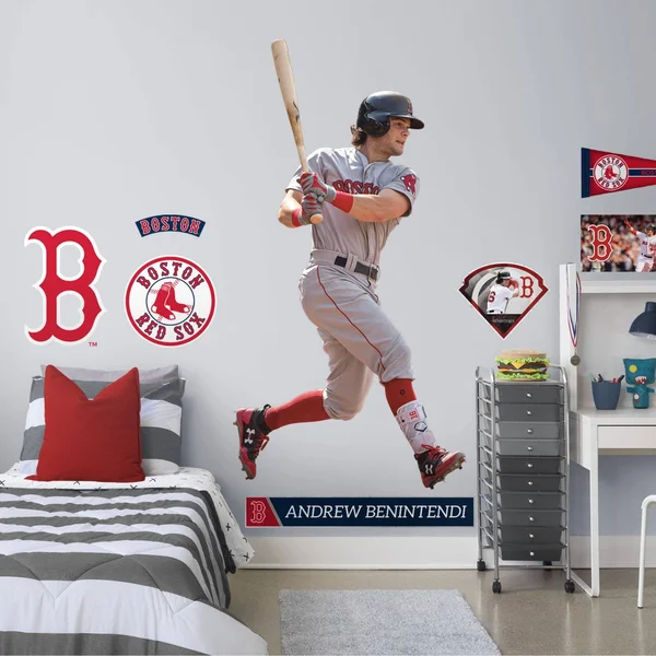 Andrew Benintendi for Boston Red Sox - Officially Licensed MLB Removable Wall Decal Life-Size Athlete + 2 Wall Decals (44x22W x