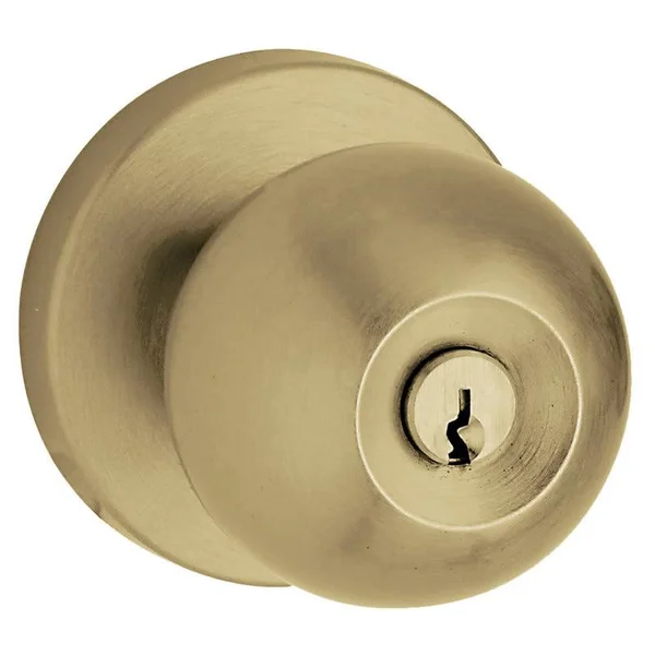 Baldwin Modern Knob Contemporary Rose Keyed Entry Standard Exit Vintage Brass