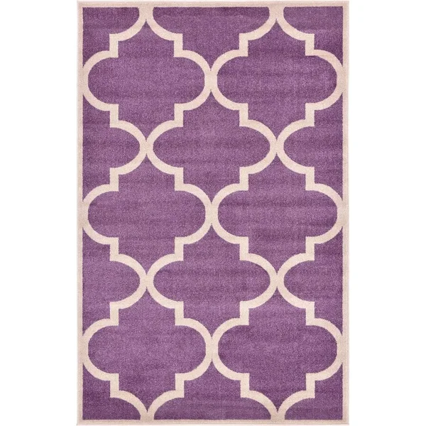 Unique Loom Austin Trellis Area Rug (6& x 6& Round - Black)