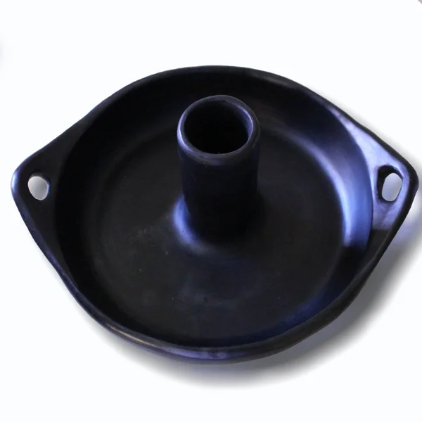 Ancient Cookware Beer Can Chicken Roaster, Black Clay La Chamba