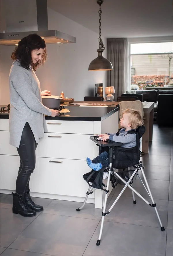 One2Stay Comfort Portable Baby High Chair with Dining Tray - Black