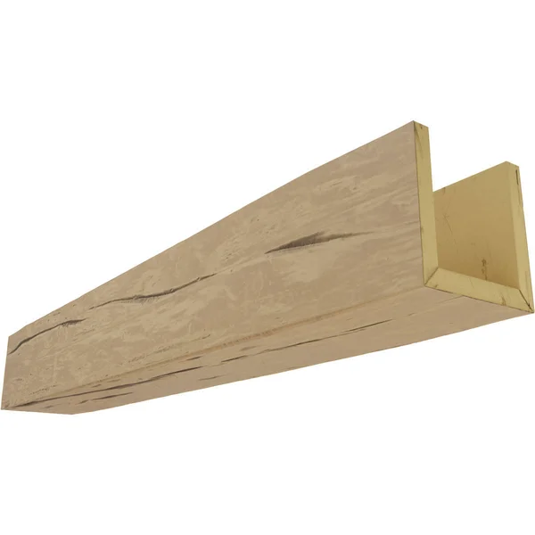 Ekena Millwork BMRW3C0100X100X096PP 10x22W x 10x22H x 8&L 3-Sided (U-beam) Riverwood Endurathane Faux Wood Ceiling Beam, Natural