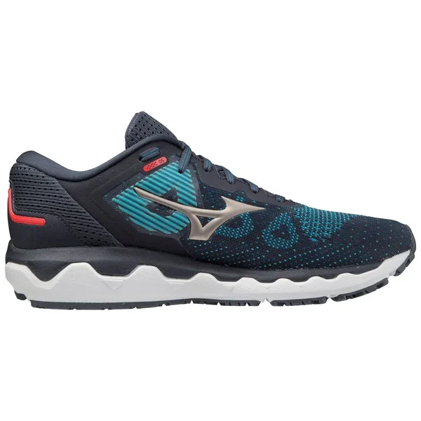 Mizuno Men's Wave Horizon 5 India Ink-Platinum Gold - 15