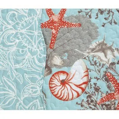 Spiva Floral and Coastal Quilt Set Highland Dunes Size: Queen Quilt + 2 Shams