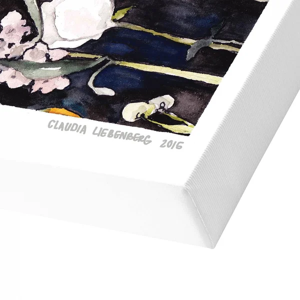 Americanflat 'Blooms on Black 2' Gallery Wrapped Canvas - 32 x 48