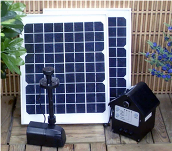 2x10 Watt Solar Panel Water Pump with Battery & LED