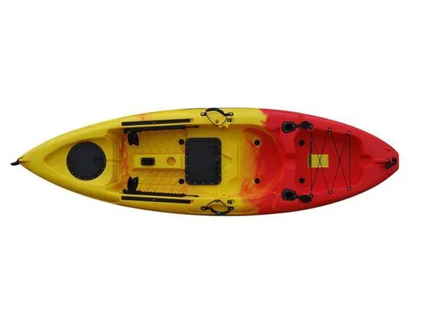 BKC FK285 9.1& Sit on Top Single Fishing Kayak W/Upright Back Support Aluminum Frame Seat, Paddle Included Solo Sit-On-Top Angle