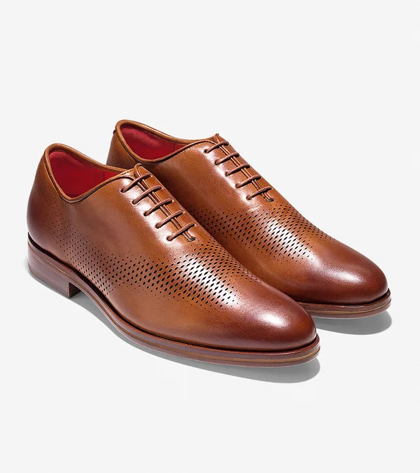 Cole Haan Washington Grand Laser Wingtip Oxford - British Tan-molten Lava 11 W
