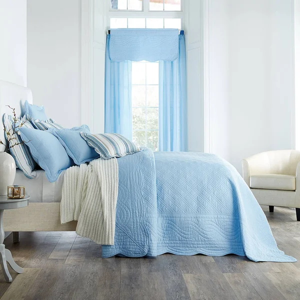 Florence Oversized Bedspread (Sky Blue) Size Twin by Brylane Home