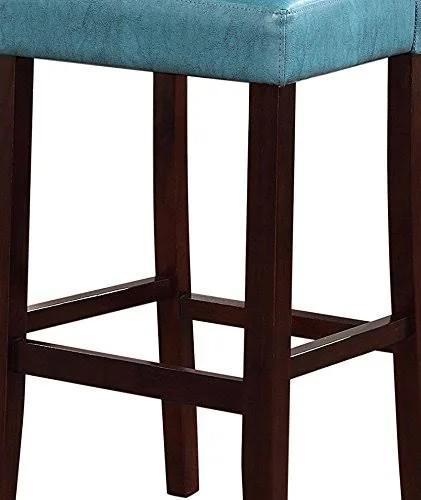 Linon 14054BLU01U Vega Bar Stool, 19x22 W x 20x22 D x 44.5x22 H, Blue