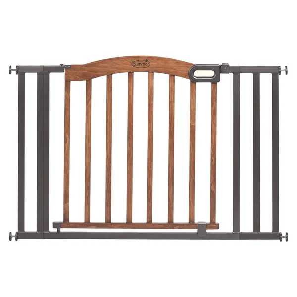 Summer Infant Decorative Wood & Metal 5 Foot Pressure Mounted Gate - Brown/Gray