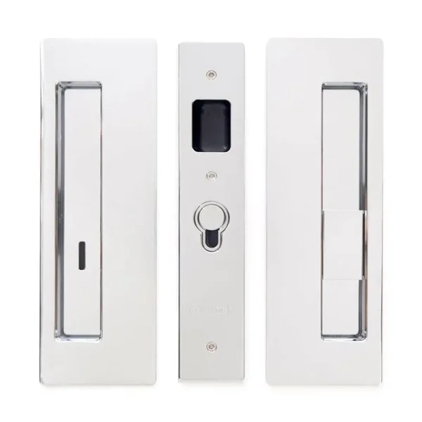 Cavilock CL400B-PR-34-RH Magnetic Privacy Pocket Door Pull Set with RH Snib/LH E Bright Chrome