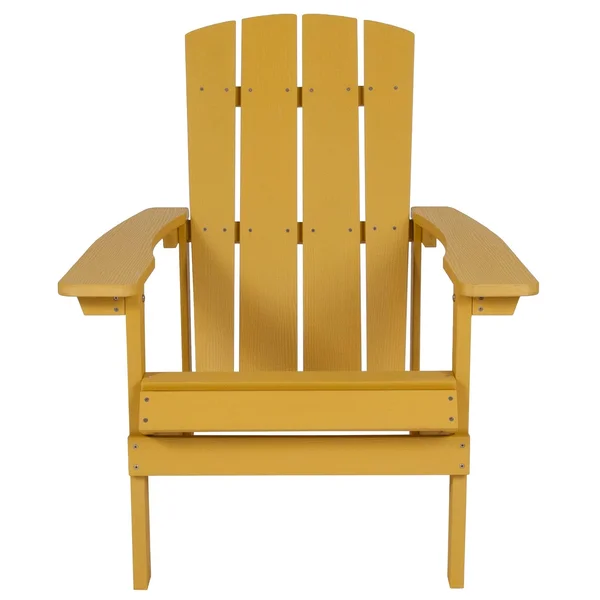 Flash Furniture 2-Jj-C14501-Ylw-Gg Yellow Poly Resin Adirondack Chair