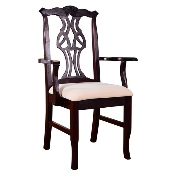 Beechwood Mountain Chippendale Arm Chair in Dark Mahogany