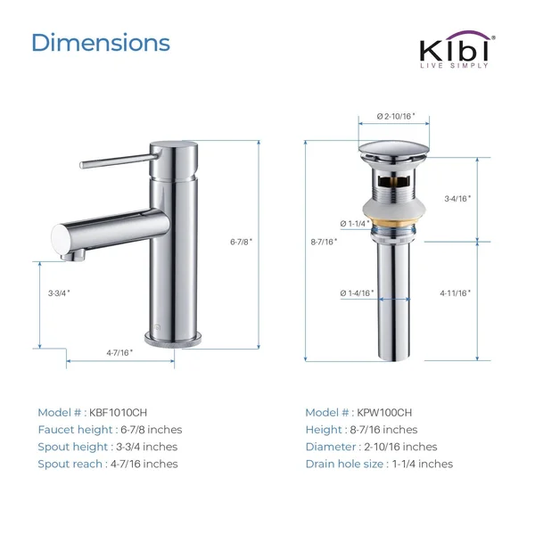 Solid Brass Single Hole Bathroom Faucet with Pop Up Drain Matte Black