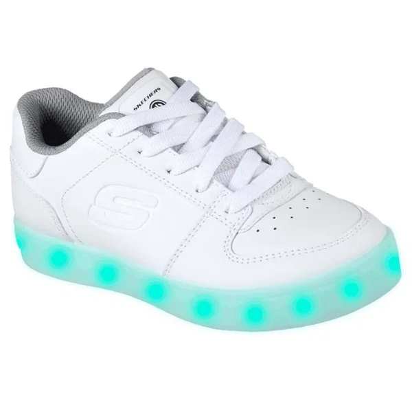 Skechers Kids Boys Energy Lights elate Sneaker, White