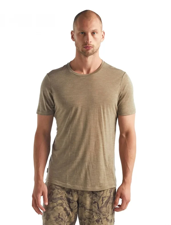 Icebreaker Sphere Short Sleeve Crewe Flint Heather M T Shirt Men