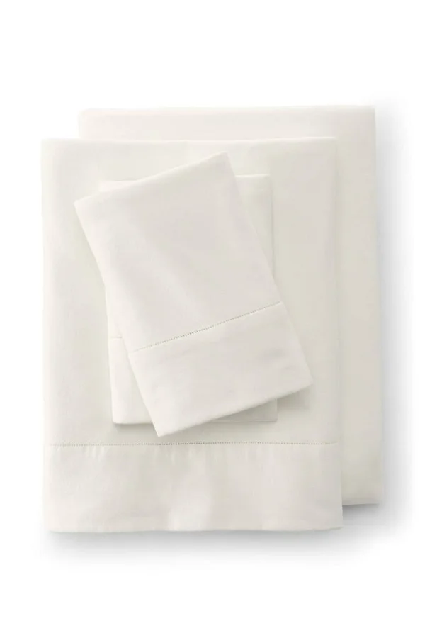 6oz Supima Flannel Sheet Set - Lands& End - Ivory - F