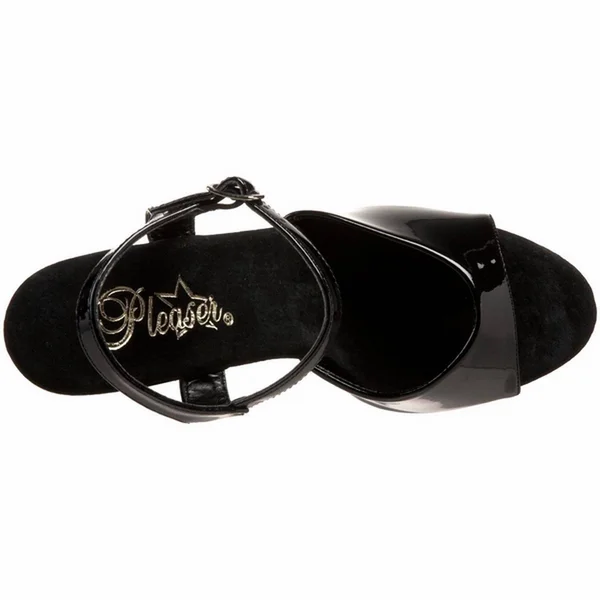 Pleaser Sky-309, 7x22 Spike Heel Platform Sandal - Black 8
